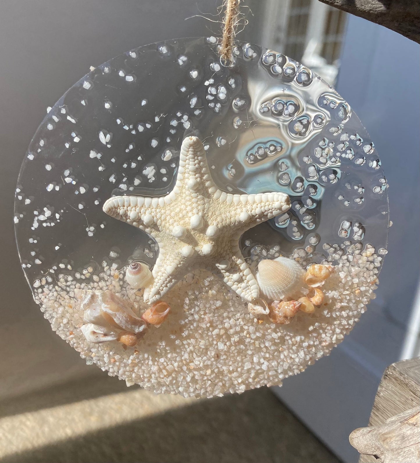 Coastal Suncatcher/ Ornament- Starfish with shells