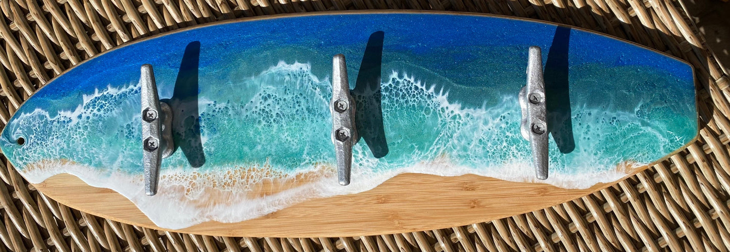 SURFBOARD COAT/towel RACK with cleats