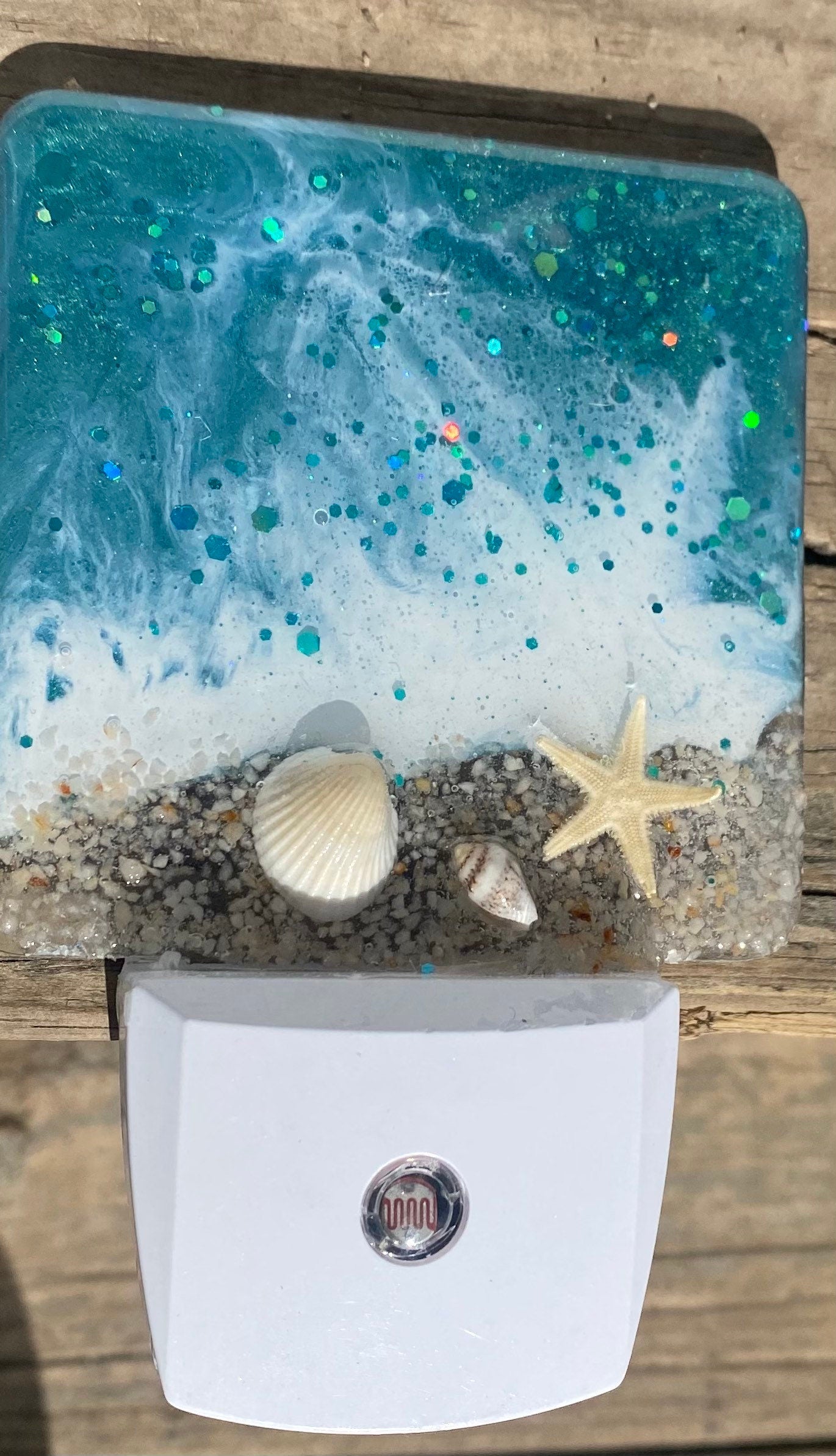 COASTAL Night Light- OCEAN waves with Beach