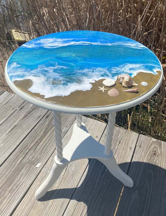 Side TABLE with OCEAN WAVES