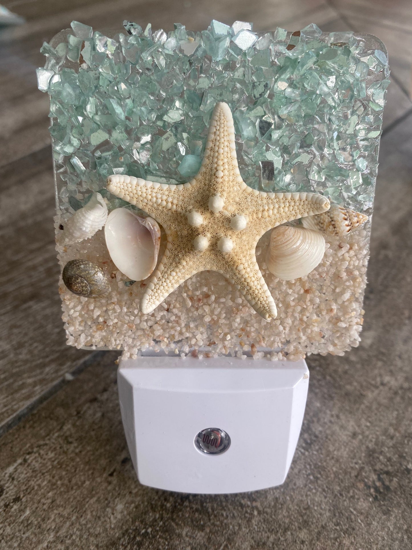 COASTAL Night Light STARFISH with seashells