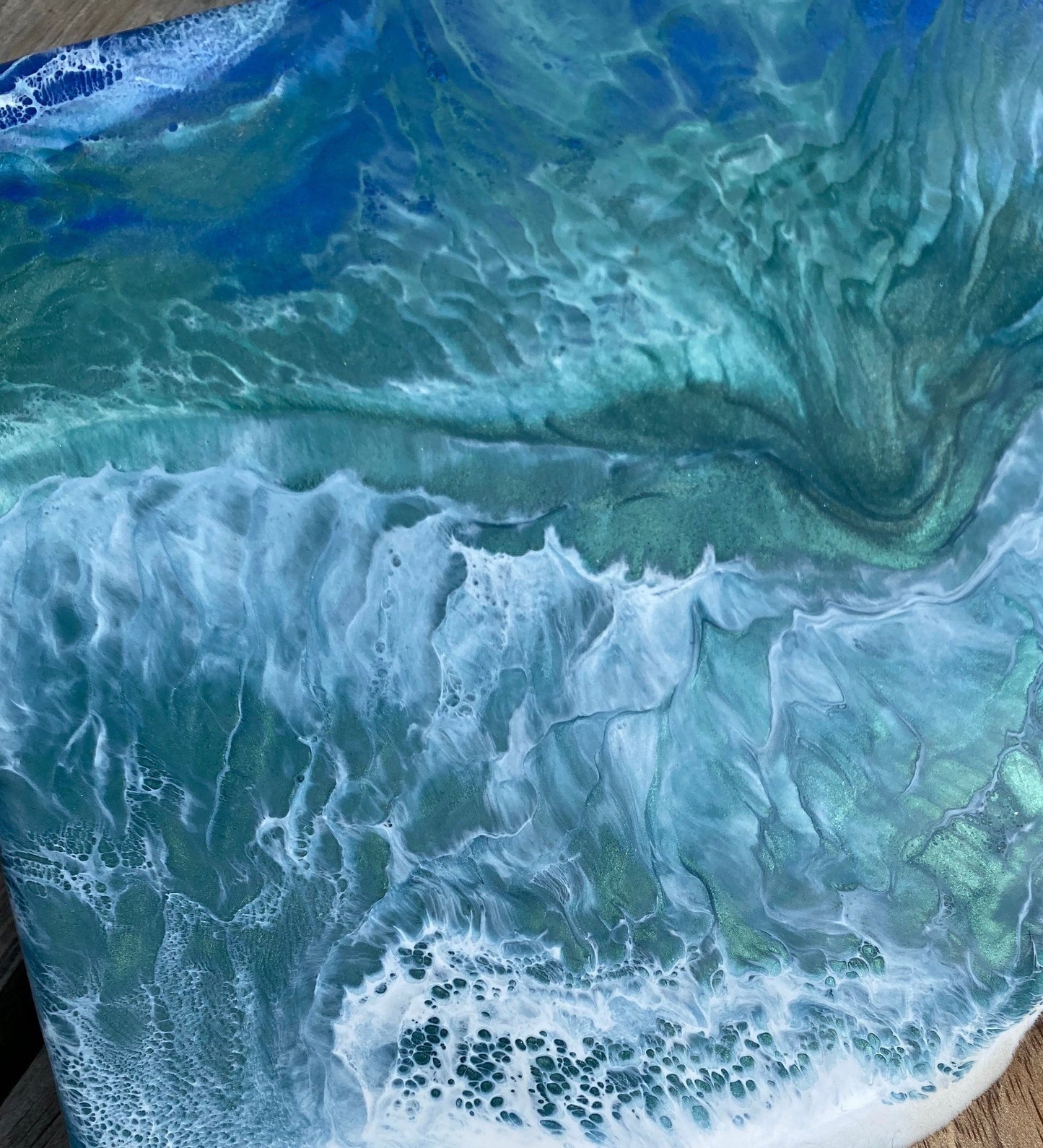 OCEAN WAVES in resin 13" paddle   CHARCUTERIE board