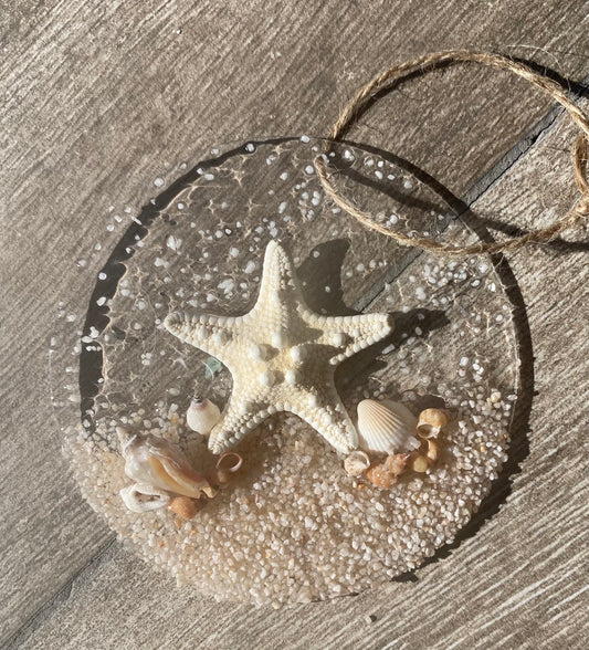 Coastal Suncatcher/ Ornament- Starfish with shells