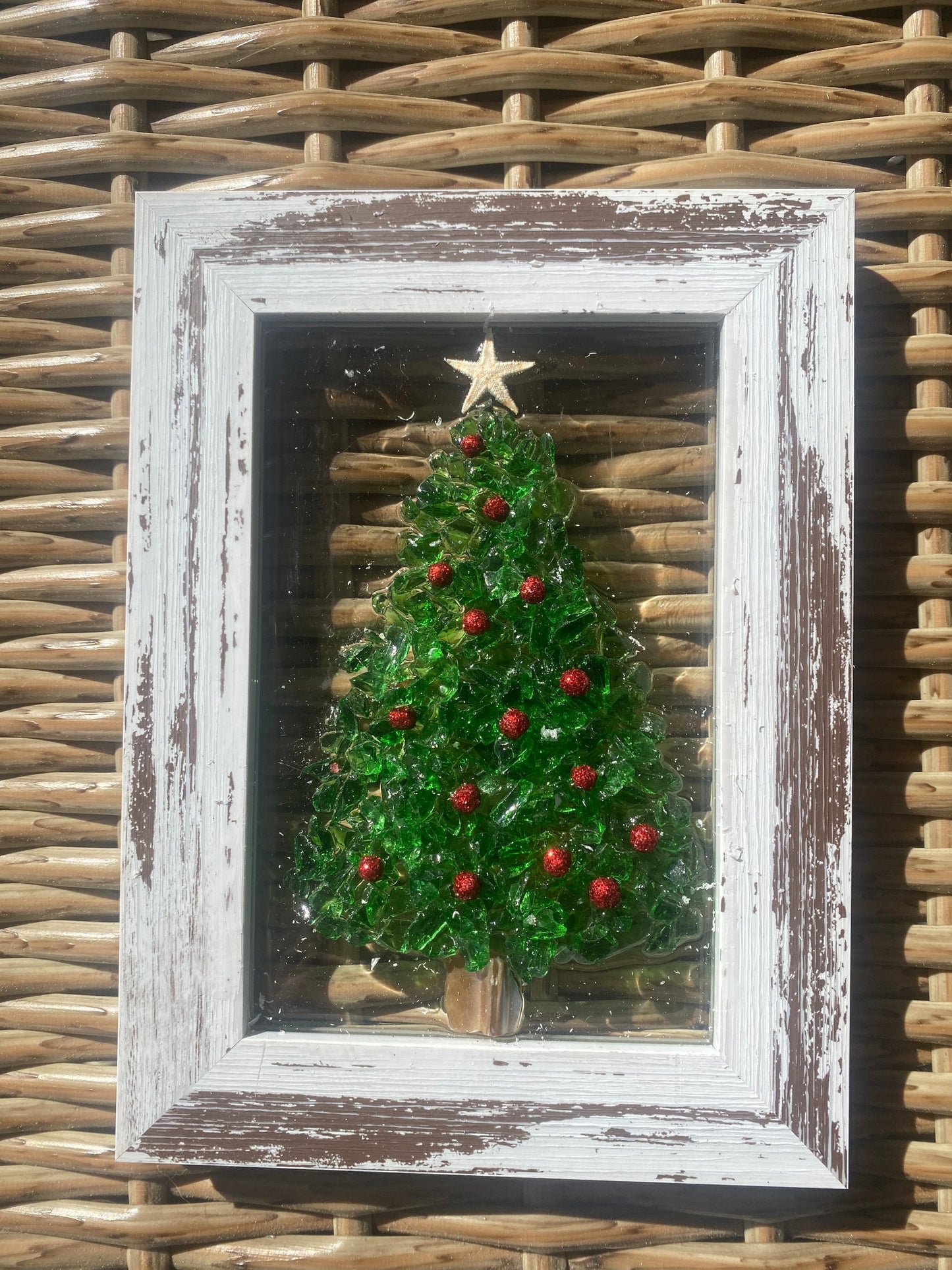 CHRISTMAS TREE  crushed glass Framed Art