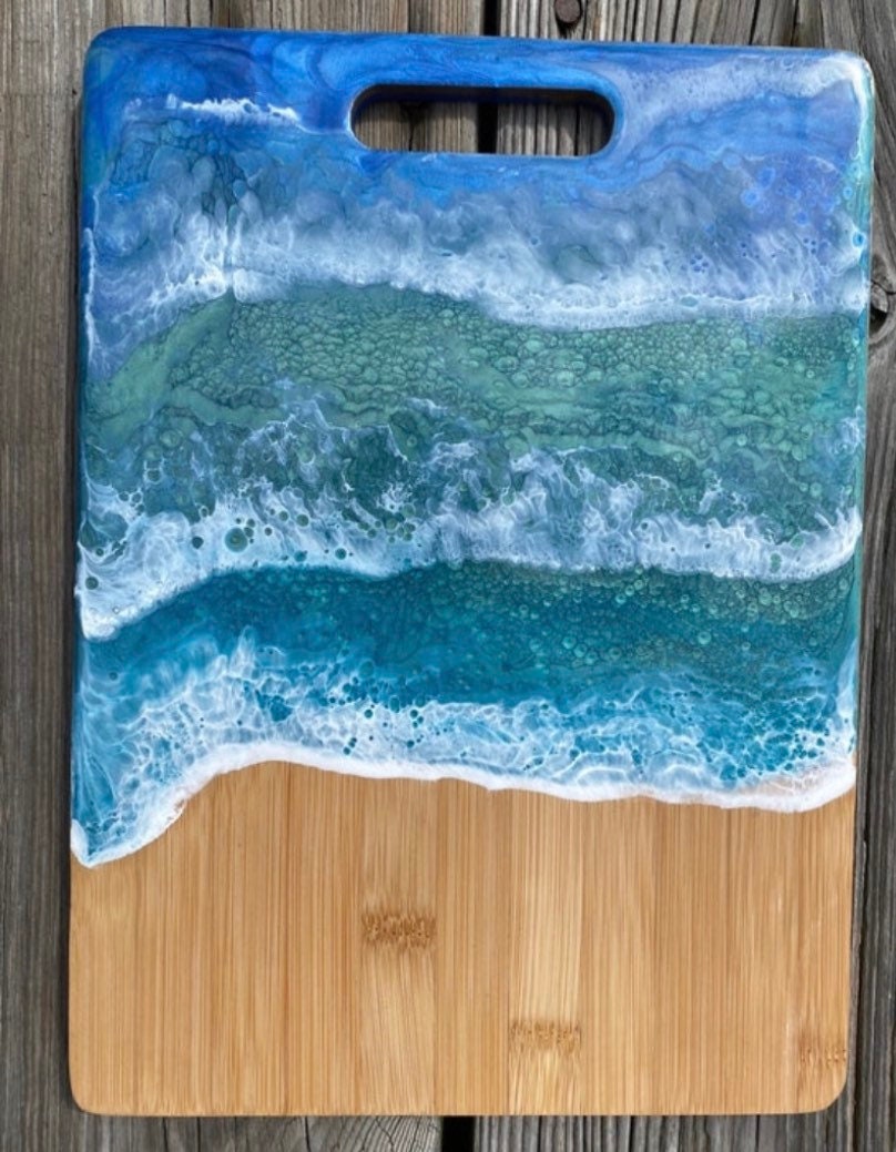 OCEAN WAVES in resin CHARCUTERIE board