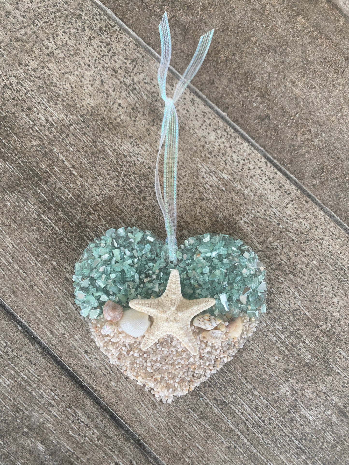 Coastal HEART Starfish  Suncatcher/Ornament