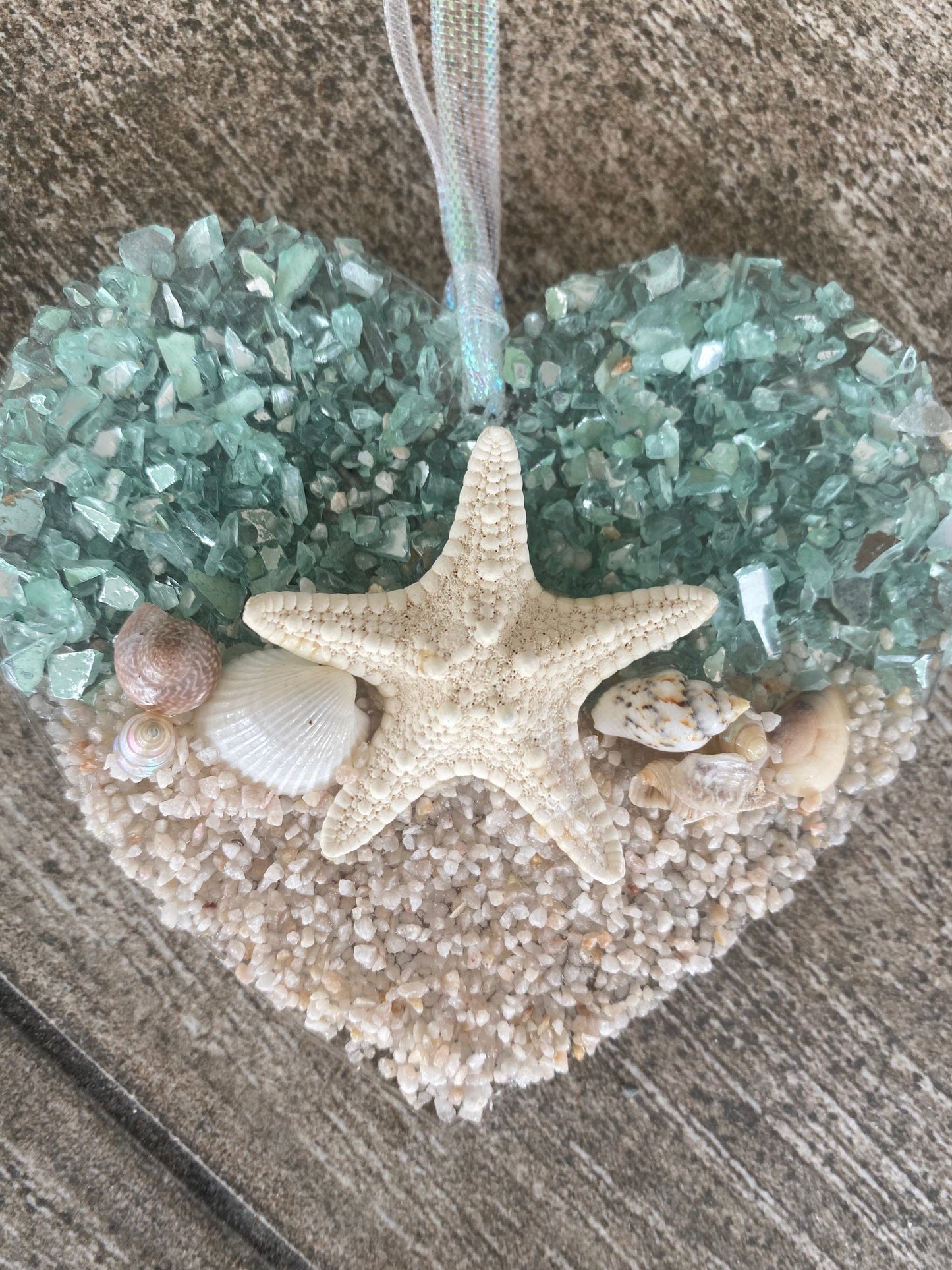 Coastal HEART Starfish  Suncatcher/Ornament