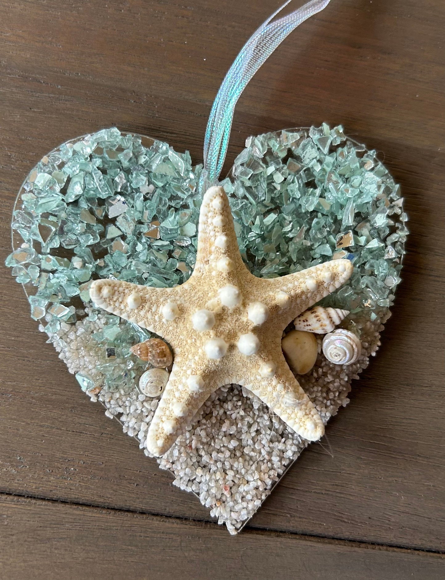 Coastal HEART Starfish  Suncatcher/Ornament