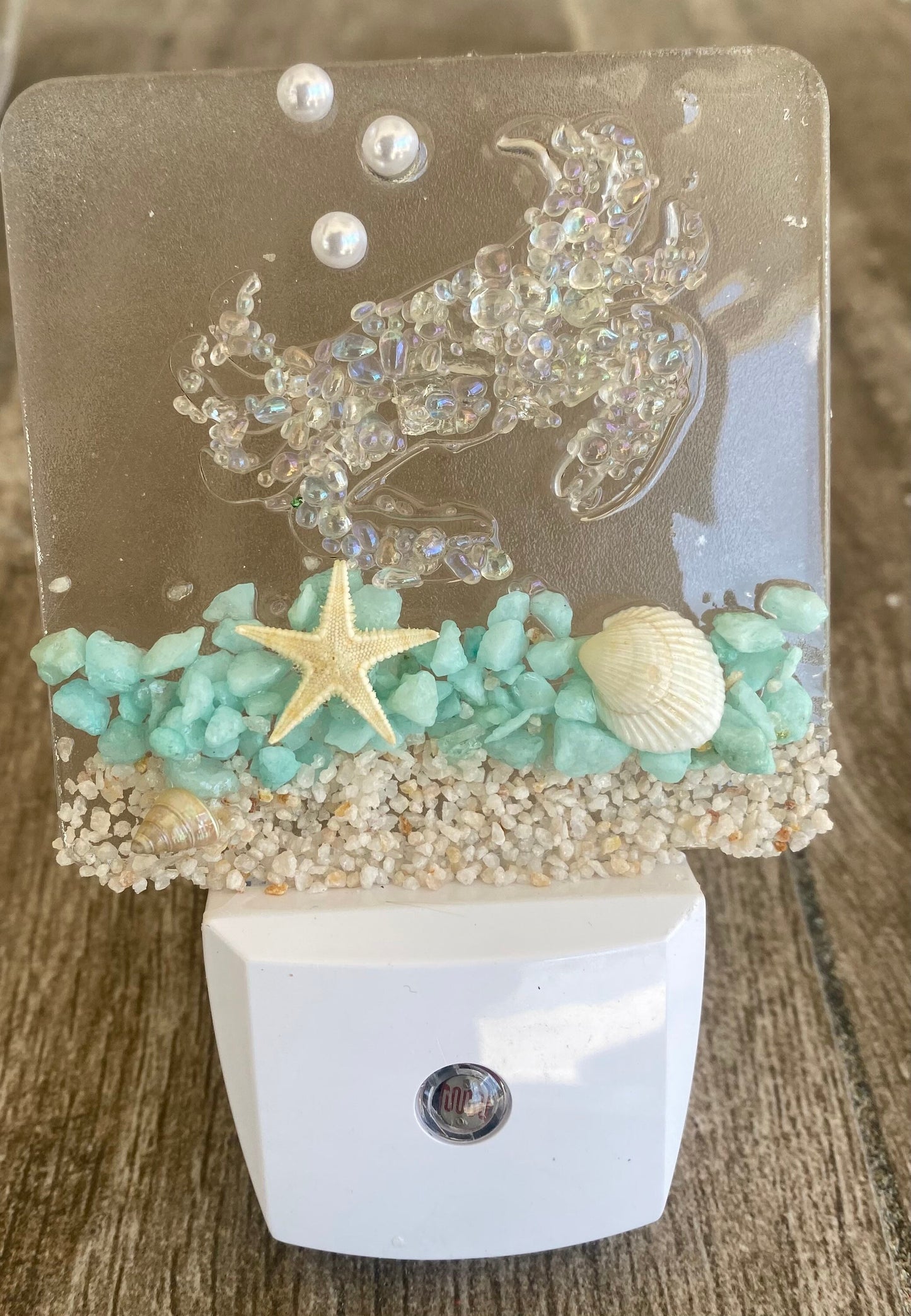 COASTAL Night Light- CRAB/ Sea Glass