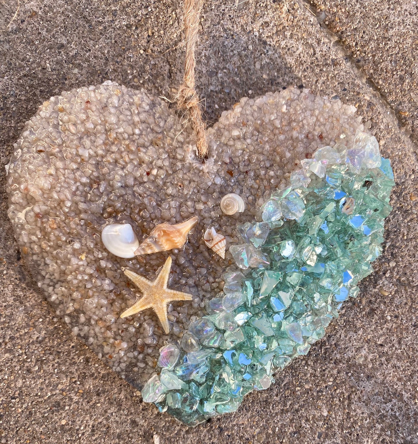 Coastal HEART/ BEACH  Sun catcher/Ornament