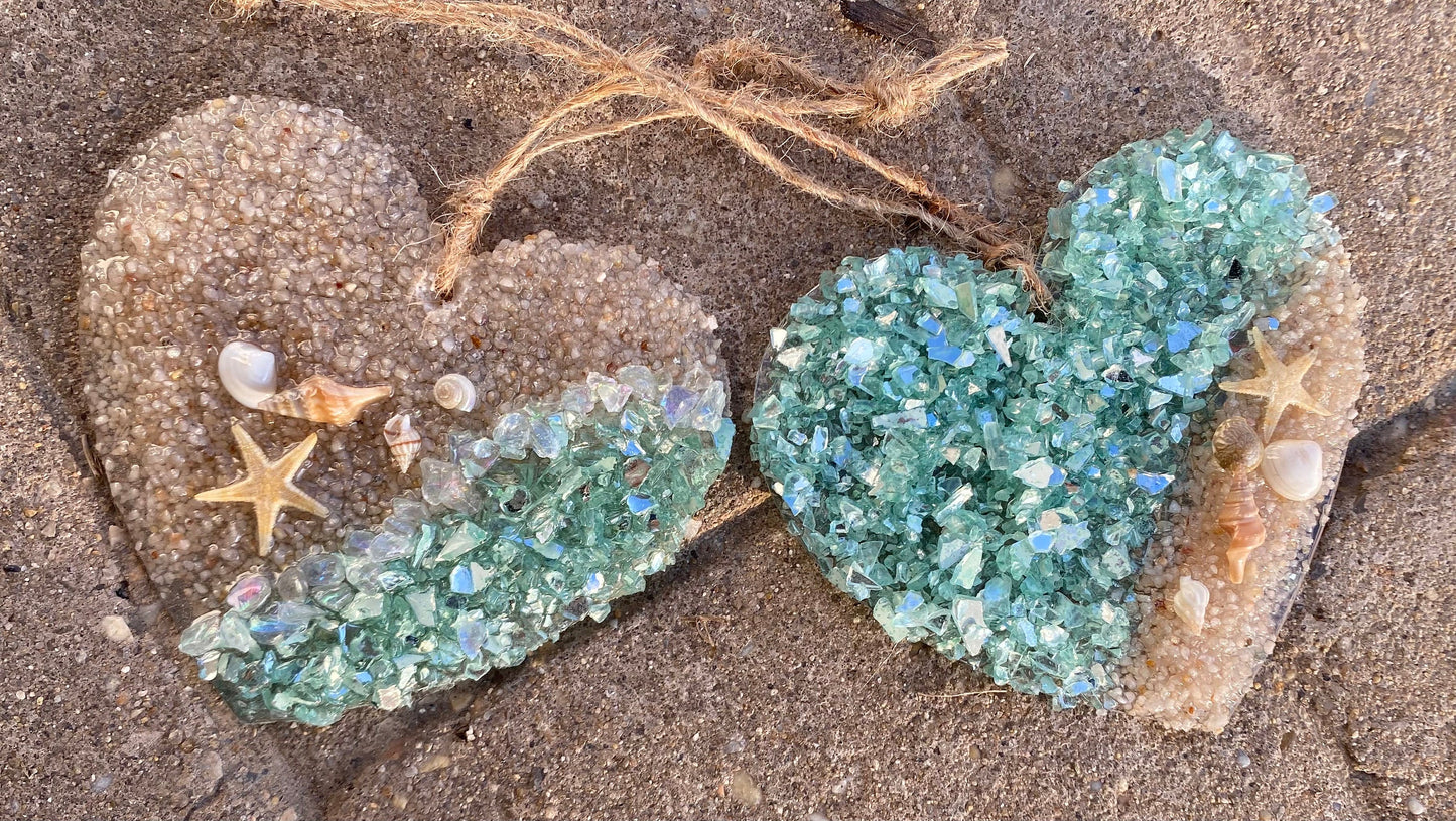 Coastal HEART/ BEACH  Sun catcher/Ornament